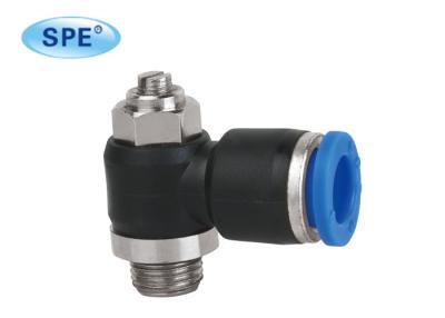 Chine Valves de contrôle de flux pneumatiques d'air avec la poussée pour relier à angle droit convenable à vendre