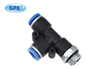 China 6mm Pneumatic Male Run Tee G Thread Fittings Push In Connect One Touch for sale