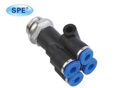 China Male Double Y Pneumatic Hose 8mm Push Fit Pipe Fittings With Male Thread for sale