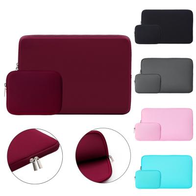 China Soft 11 12 13 14 15.6 Inch Women And Men Protective Laptop Sleeve Bag With Small Pocket For Accessories for sale