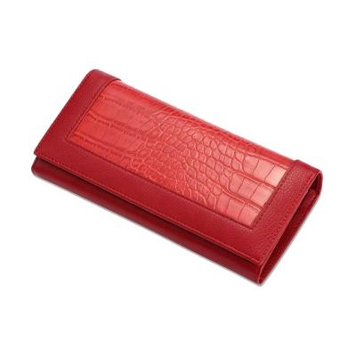 China New Luxury RFID Women Leather Wallet Minimalist Pattern Wallets Ladies Stone Purse for sale