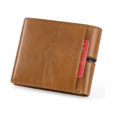 China New Minimalist Men's Wallets RFID PU Slim Leather Wallet RFID Blocking Wallet for Men for sale