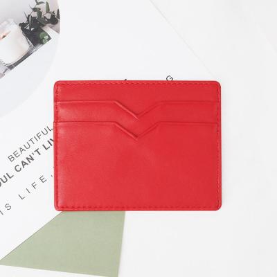 China Fashion Slim Leather Card Holder Credit , Genuine Leather Card Holder With 5 Card Slot for sale