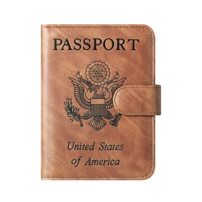 China Custom Made Business Leather Passport Cowhide Fashion PU Card Holder Wallet Cover For Men for sale