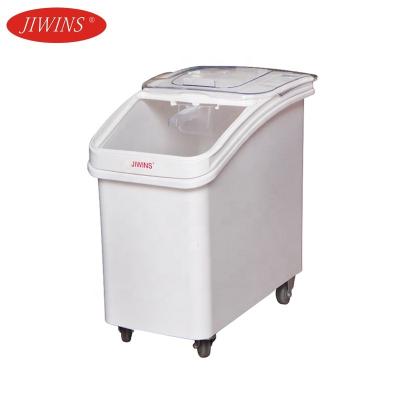 China Durable 102L Ingredient Storage Container Mobile Food Bins Large Safe Plastic Ingredient Bin For Commercial Kitchen Hotel Restaurant for sale