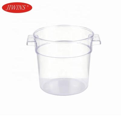 China Round Freshness Preservation Kitchen Storage Container 1L Commercial Vegetable PC Soup Storage Container With Lid For Hotel Restaurant for sale