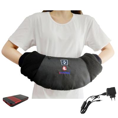 China Canvas+black velour+washed cottom lining winter safety battery heated hand muff infrared hand warmer for sale