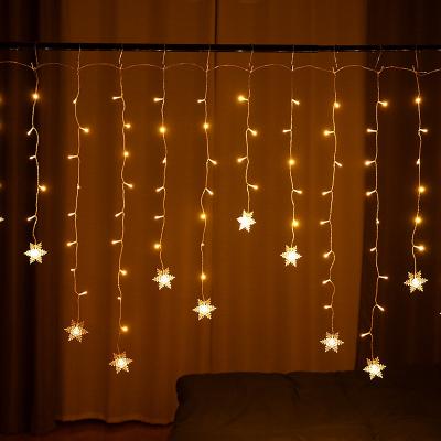 China Icicle lights star curtain lights Warm White led curtain Christmas Lights  Waterproof for sale