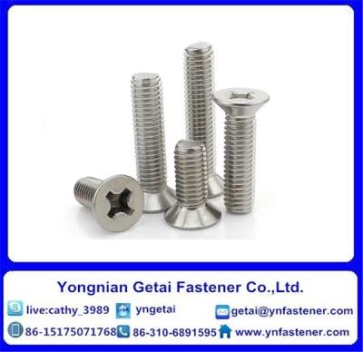 China Carbon Steel Cross Countersunk Screw DIN 965 Countersunk Flat Head Galvanized for sale