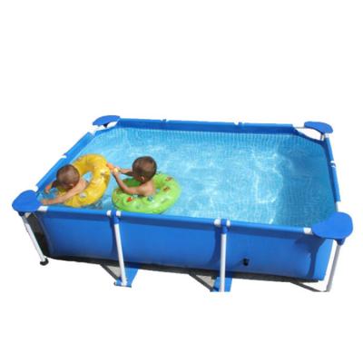 China 0.9mm PVC Tarpaulin Family Round Swim Pool Outdoor Steel Frame Swimming Pool for sale