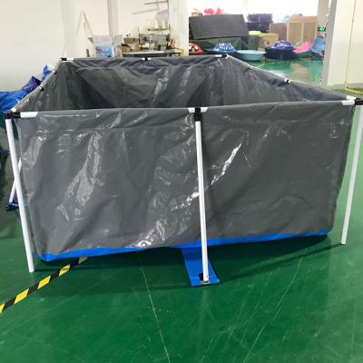 China Custom PVC Tarpaulin 0.9mm Portable Over Ground Metal Steel Frame Swimming Pools Water Games Pool For Kids And Children for sale