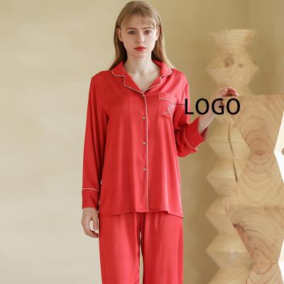 China OEM LOGO Hot Sale Long Sleeve QUICK DRY Custom Ladies Pajamas Wholesale Silk Satin Pajamas Pijamas Dama Pijama for sale