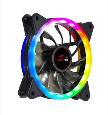 China SNOWFAN 120mm RGB Case Fan With 5V-3pin LED & Power 4pin Connector Computer Cooling ARGB Case Fan for sale