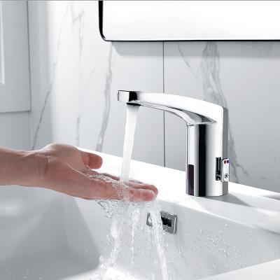 China Automatic Sense Faucets Hot And Cold Infrared All-copper Basin Vanity Faucet Sensor Hot And Cold Infrared Smart Faucet for sale