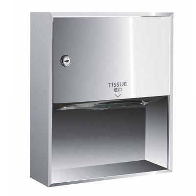 China Contemporary Commercial Wall Mounted 304 Stainless Steel Folding Tissue Dispenser for sale