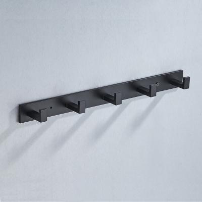 China New Design Single Row Bathroom Hooks Aluminum Coat Hooks Dollars Modern Simple Multiple Coat Hook for sale