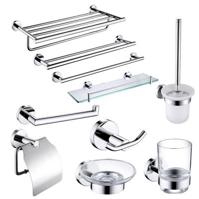 China Modern Hot Selling Commercial Bathroom Accessories Set Stainless Steel For Hotel Lavatory Public Towel Rack for sale