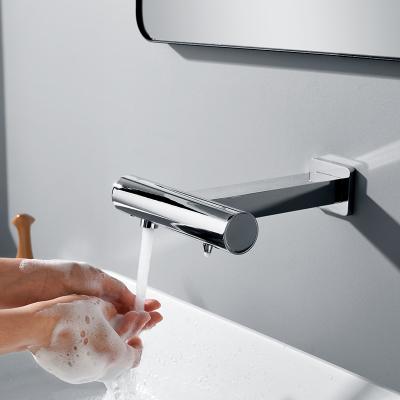 China Wall Mounted 2 Way Faucets Commercial Hotel In 1 Sensor Faucet Liquid Soap Touchless Smart Faucet for sale