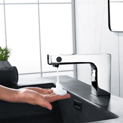 China Sense Faucets Integrated Smart Faucet With Soap Dispenser And Automatic Liquid Shortage Prompt Countertop Integrated Smart Faucet for sale