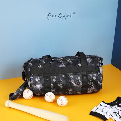 China Outdoor High Quality Black Stereotyped Fabric Casual Style Bag Gym Cylinder Bag Large Casual Style Oxford Cloth For Girl Gym Bags for sale