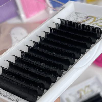 China Handmade Full Volume Top Grade Slit Thick Natural Volume Double Tips Flat Lashes Extensions for sale