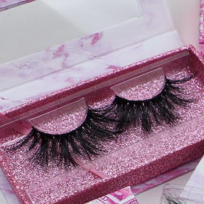 China Dramatic 3D Eyelash Long Lasting Soft Fluffy Mink Lashes Vendor 25mm Long Strip Full Lashes 3D Mink Eyelashes for sale