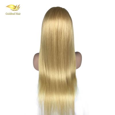 China #613 Color #613 Blonde Brazilian Virgin Human Hair Full Cuticle Body Wave Full Lace Wig 100% for sale