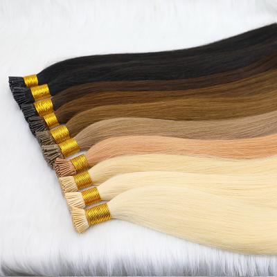 China Silky Straight Wave Full Cuticle Lined Human Hair Donor Extensions I Keratin Tip Silky Straight Hair Extension for sale