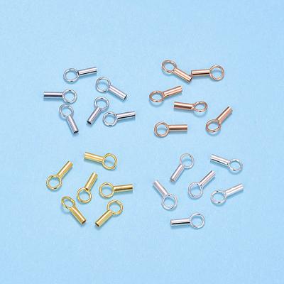 China Sterling Silver Halo SJB101-003 10 Pcs DIY Sterling Silver Leather Cord End Cap Connector For Jewelry Dropshipping for sale