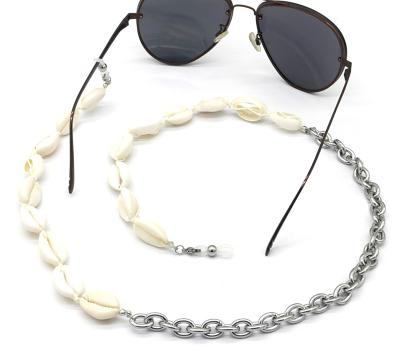 China SGL051 stainless steel chain beaded handmade strap and glass nature chain shell sunglasses rope for sale