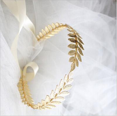 China Alloy Tiara Metal Crowns High Quality Geek Goddess Athena Leaf Headband LH003-001 for sale