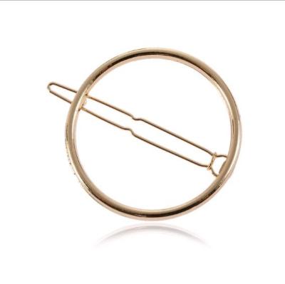 China Three Sizes H41-082 Metal Gold Zinc Alloy Single Silver Black Round Hair Clips for sale