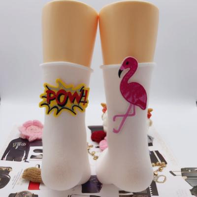 China New Viable Cotton Luxury Socks Sticker Curving Pure Cotton Socks Wide Thin Women's Socks for sale