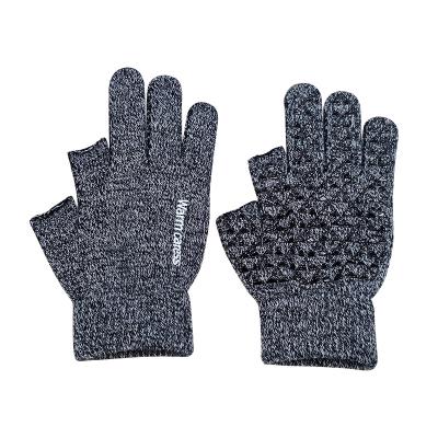 China Plain Winter Plus Velvet Thickened Warm Touch Screen Wool Knitted Gloves for sale