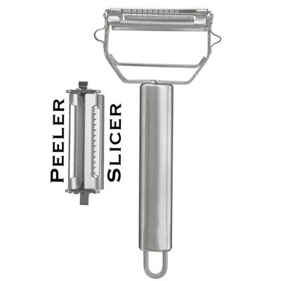 China Sustainable Ultra Sharp Stainless Steel Vegetable Peeler And Slicer With Hand Hook for sale