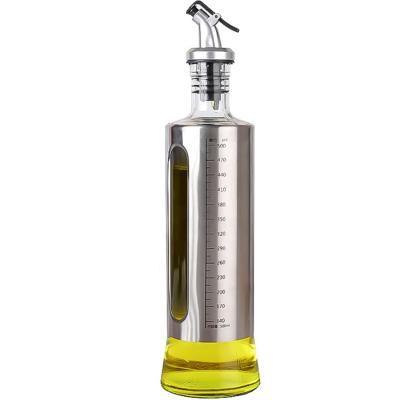 China Viable 300ml 11oz 500ml 17oz Olive Oil Cork Dispenser Oil Vinegar Dispenser Bottle Oil Bottle Dispenser for sale