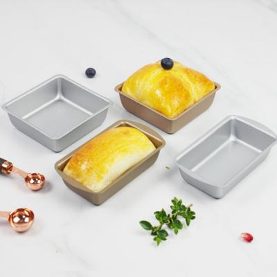 China Latest Stocked Wholesale Rose Golden Carbon Steel Baking Filters Bread Toast Covers Non-Stick Set Trays for sale