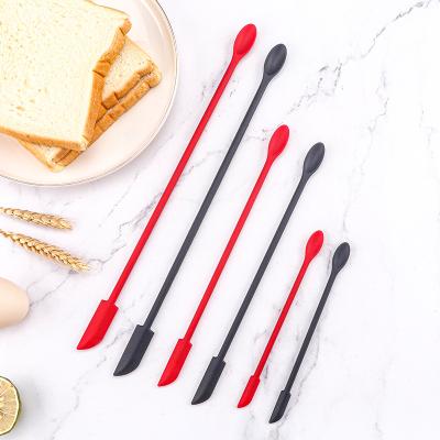 China Viable Jam Sauce Kitchen Cream Thin Spatula Set Silicone Mini Facial Spatula Scraper For Lean Openings for sale