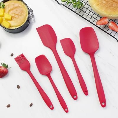 China New Stocked Sale Restaurant Cooking Non-Stick Kitchen Scraper Silicone Spatula Utensil Set for sale