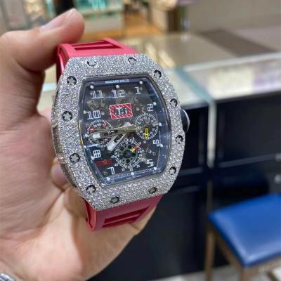 China Automatic Date Hip Hop Custom Made Moissanite Diamond Mechanical Watch For Men for sale