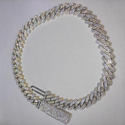 China 2022 Hiphop Trends Hip Hop Customization VVS Moissanite Cuban Chain Necklace for sale