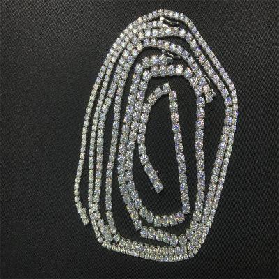 China Hiphop tennis necklace 5mm cuban moissanite chain link iced out 925 sterling silver chain hip hop jewelry for sale