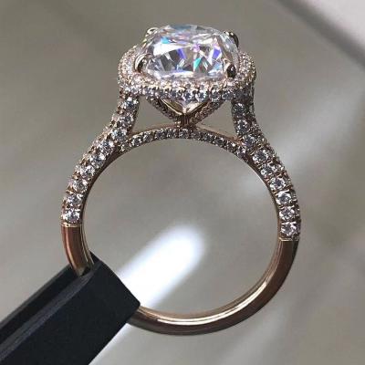 China 10K Classic Radiant Cut Elegant Custom Made CLASSIC Moissanite Diamond Wedding Ring from 5ct Solid Gold for sale