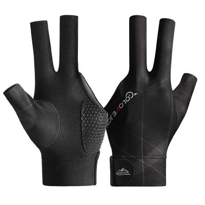 China Wholesale Breathable Sports Billiard Gloves Custom Design Durable Billiard Cue Shooter 3 Finger Glove For Sale for sale