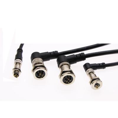 China Other Threaded circular cable plug&socket tow head male/female m12 4 pin connector screw for sale