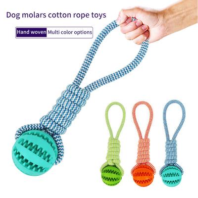 China Modern Healthy Rubber Watermelon Football Bauble Pet Spilled Chew Cotton Molar Toy For Small Dogs Blind Drop Shipping for sale