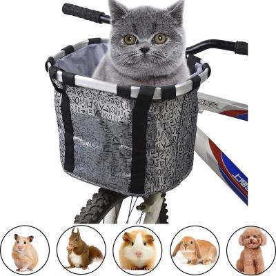 China Retro Folding Portable Breathable Carry Pet Dog Bike Basket for sale