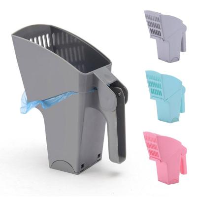 China Cat Litter Shovel Pet Trash Integrated Portable Viable Can Toilet Catcher Detachable Bag for sale