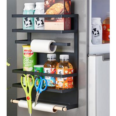 China Amazon New Design Hot Sale New Product Hot Viable Shelf Magnetic Fridge Rack Kitchen Fridge Storage Rack Large Size for sale