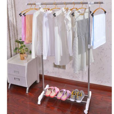 China rack with single wheel design single post stainless steel clothing rack for sale